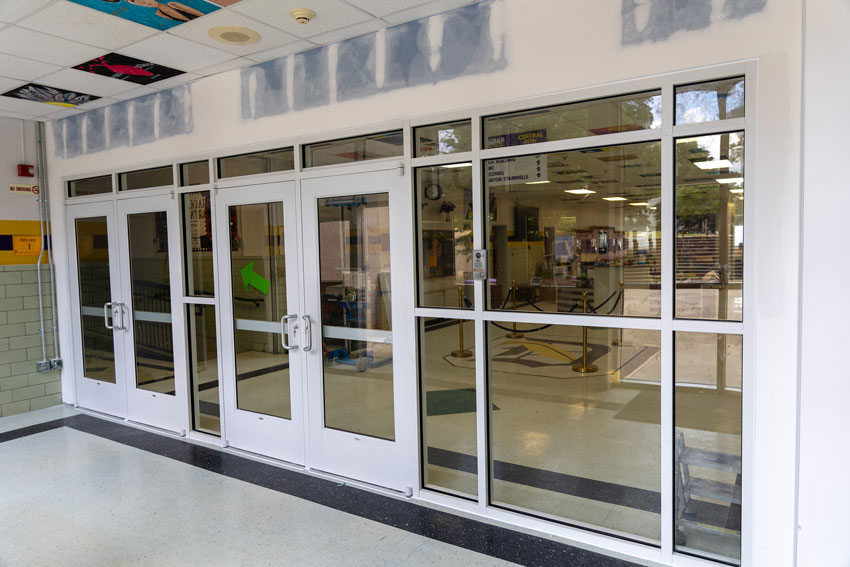 Dunbar Middle security vestibule construction