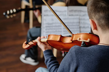 Boy playing violin