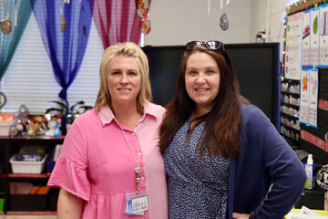 Bedford Hills Elementary School teacher Brandi Scott and her mentee, Jennifer Hazelton