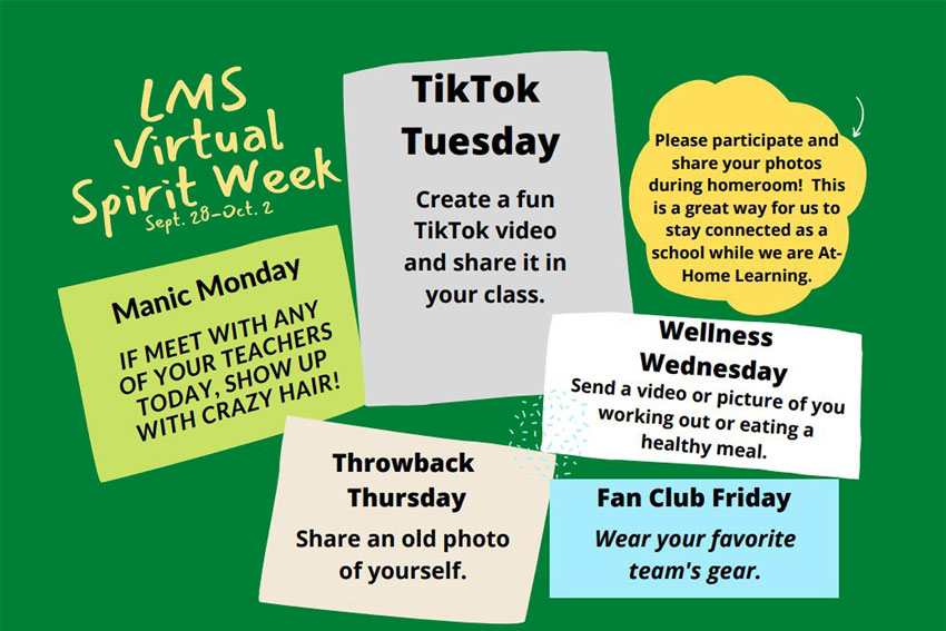 LMS Virtual Spirit Week Sept. 28-Oct. 2